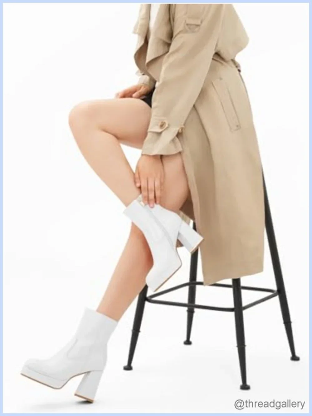 Women's Chunky Heeled Ankle Boots PU Leather Square Toe Side Zipper Booties Gogo
